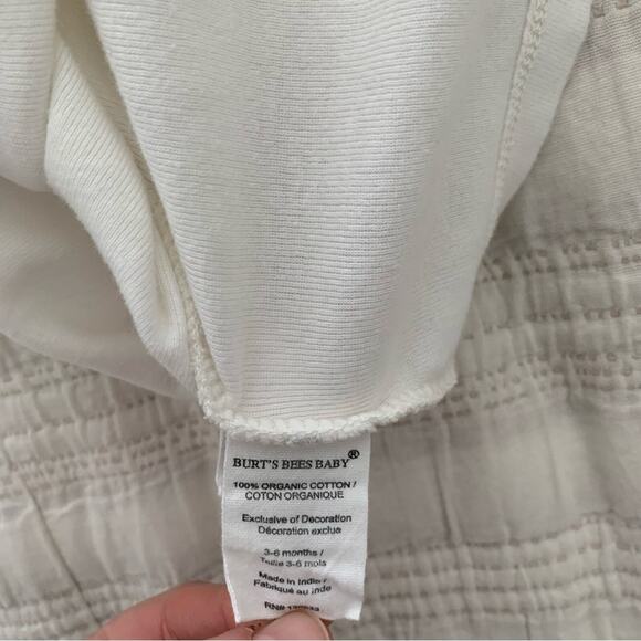 Burt’s Bees Baby Size 3-6 Month Lap Shoulder Eyelet Lined Organic Cotton Dress - Picture 6 of 6